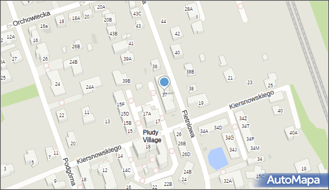 Warszawa, Fletniowa, 37, mapa Warszawy