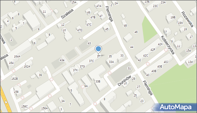 Warszawa, Fleminga Aleksandra, 37, mapa Warszawy