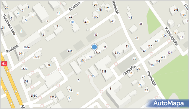Warszawa, Fleminga Aleksandra, 37E, mapa Warszawy