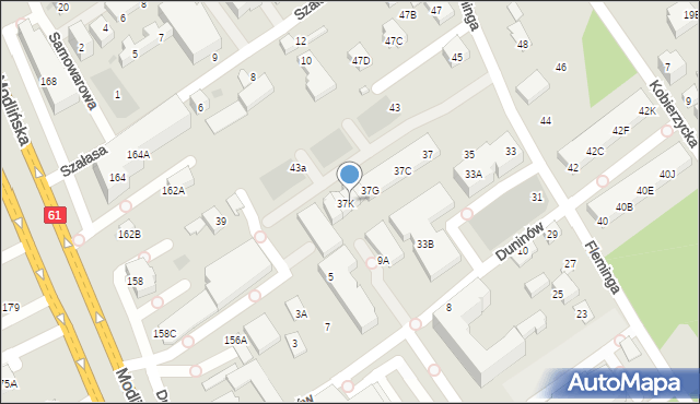 Warszawa, Fleminga Aleksandra, 37J, mapa Warszawy