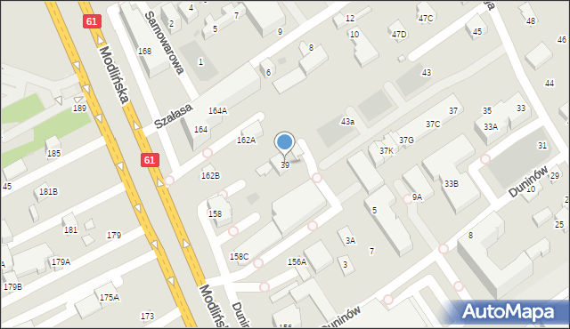 Warszawa, Fleminga Aleksandra, 39, mapa Warszawy