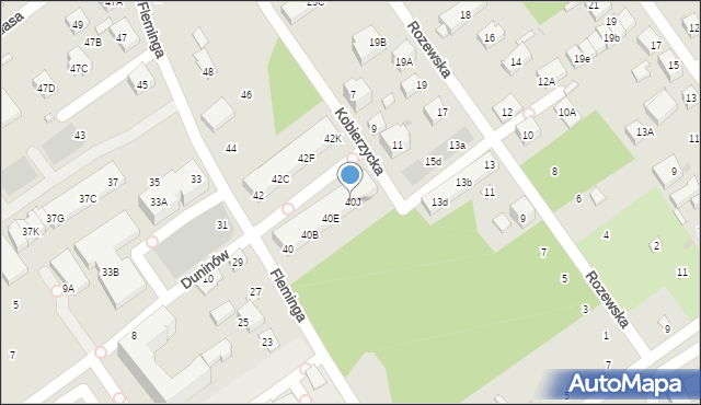 Warszawa, Fleminga Aleksandra, 40H, mapa Warszawy