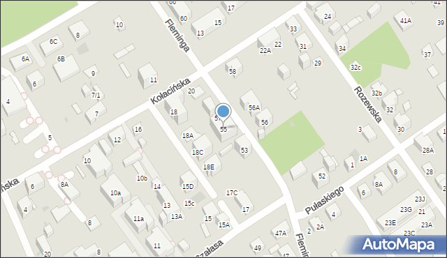 Warszawa, Fleminga Aleksandra, 55, mapa Warszawy