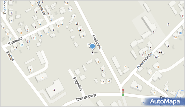 Woźniki, Florianek, 5, mapa Woźniki