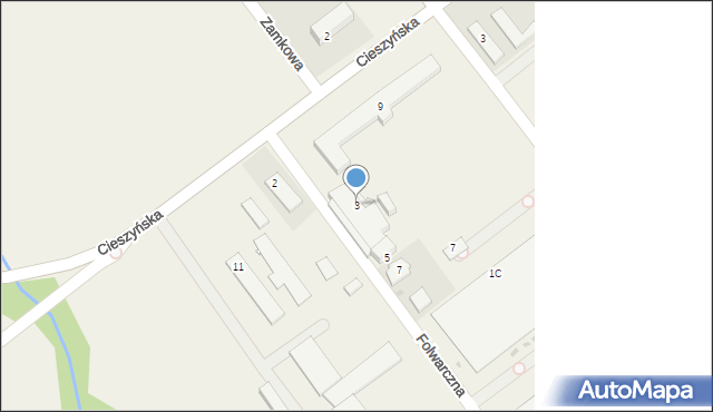 Bażanowice, Folwarczna, 3, mapa Bażanowice