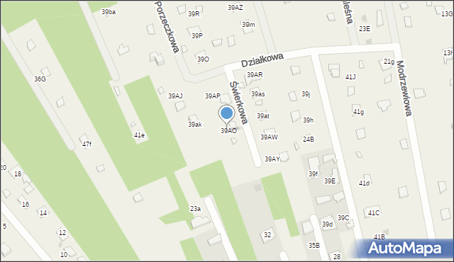 Beniaminów, Fortowa, 39AO, mapa Beniaminów