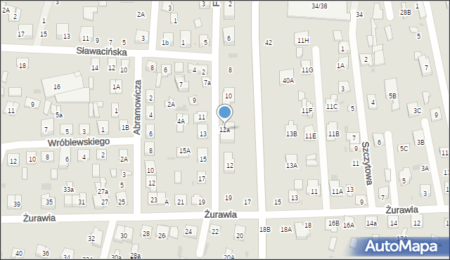 Biała Podlaska, Folwarczna, 12a, mapa Białej Podlaskiej