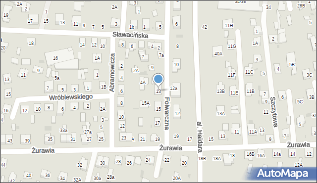 Biała Podlaska, Folwarczna, 13, mapa Białej Podlaskiej