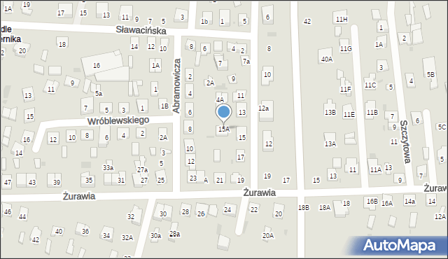 Biała Podlaska, Folwarczna, 15A, mapa Białej Podlaskiej
