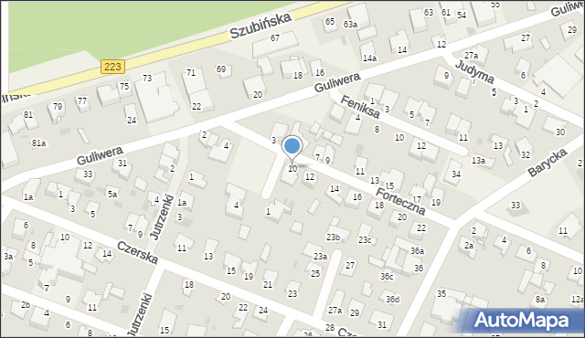 Białe Błota, Forteczna, 10, mapa Białe Błota