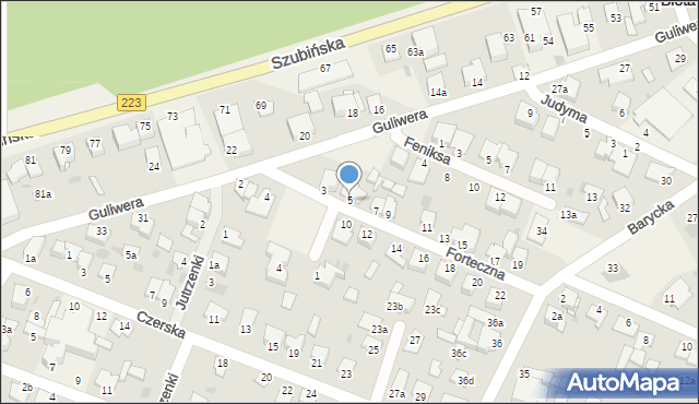 Białe Błota, Forteczna, 5, mapa Białe Błota