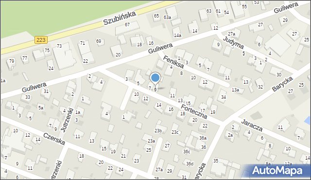 Białe Błota, Forteczna, 9, mapa Białe Błota