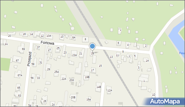 Blizne Łaszczyńskiego, Fortowa, 19, mapa Blizne Łaszczyńskiego