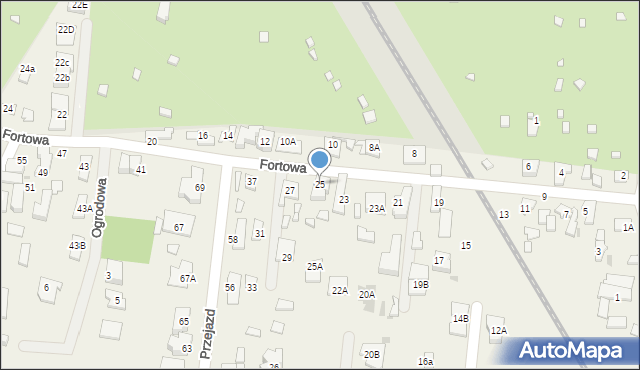 Blizne Łaszczyńskiego, Fortowa, 25, mapa Blizne Łaszczyńskiego