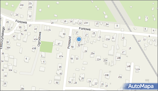 Blizne Łaszczyńskiego, Fortowa, 31, mapa Blizne Łaszczyńskiego