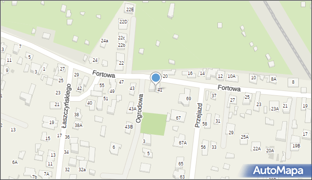 Blizne Łaszczyńskiego, Fortowa, 41a, mapa Blizne Łaszczyńskiego