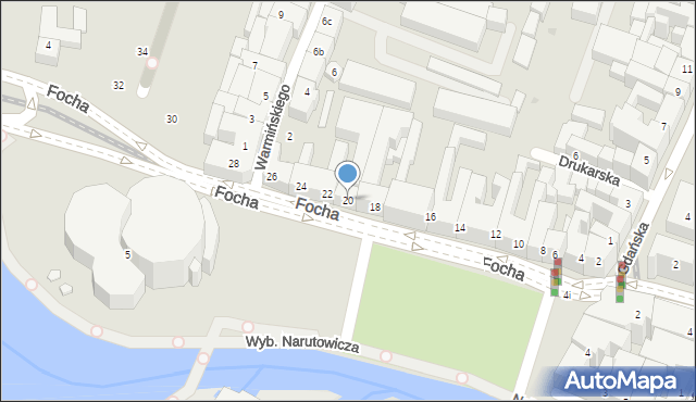 Bydgoszcz, Focha Ferdynanda, marsz., 20, mapa Bydgoszczy