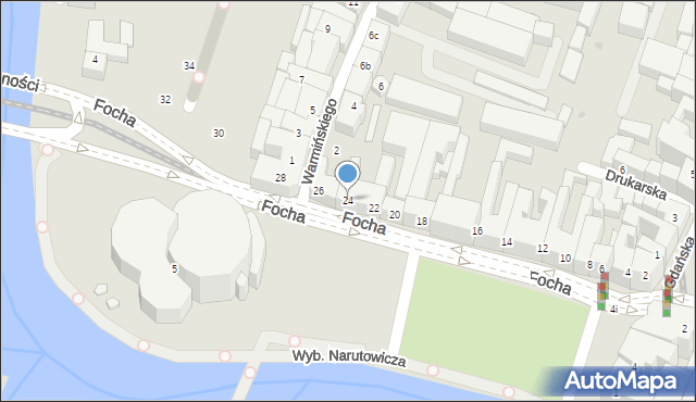 Bydgoszcz, Focha Ferdynanda, marsz., 24, mapa Bydgoszczy