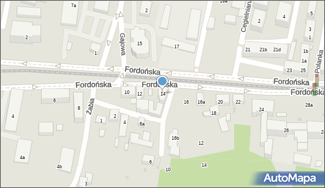 Bydgoszcz, Fordońska, 14, mapa Bydgoszczy