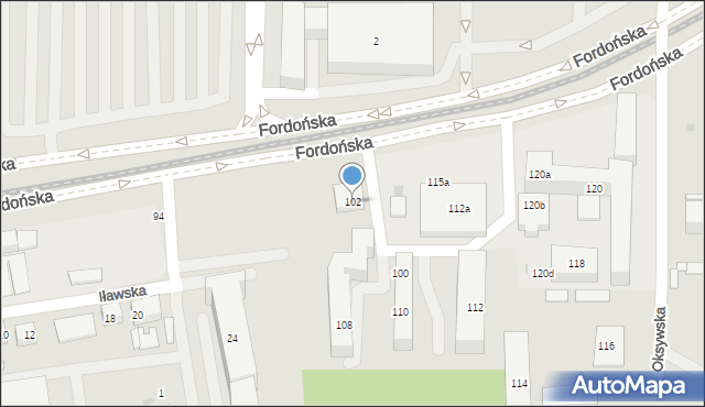 Bydgoszcz, Fordońska, 102, mapa Bydgoszczy