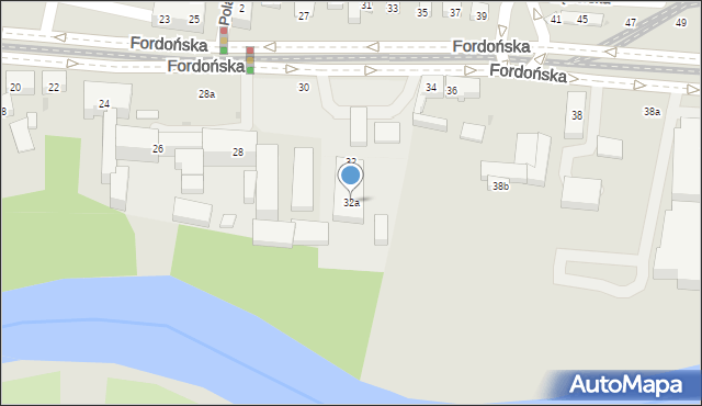 Bydgoszcz, Fordońska, 32a, mapa Bydgoszczy