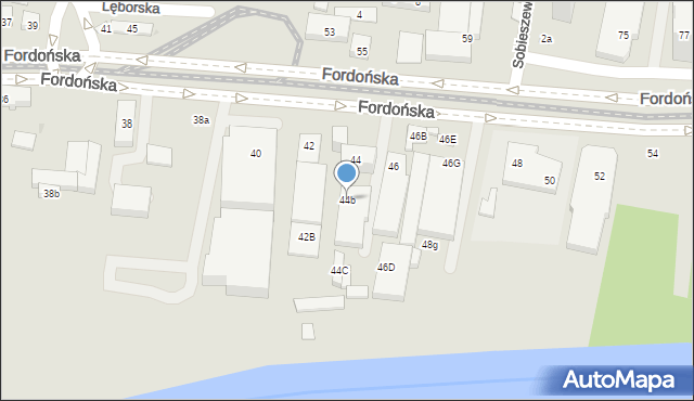 Bydgoszcz, Fordońska, 44b, mapa Bydgoszczy