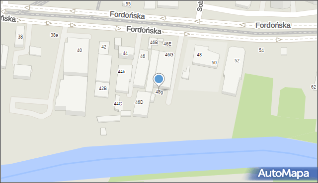 Bydgoszcz, Fordońska, 48g, mapa Bydgoszczy