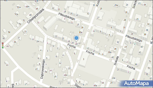 Chrzanów, Focha Ferdynanda, marsz., 14, mapa Chrzanów