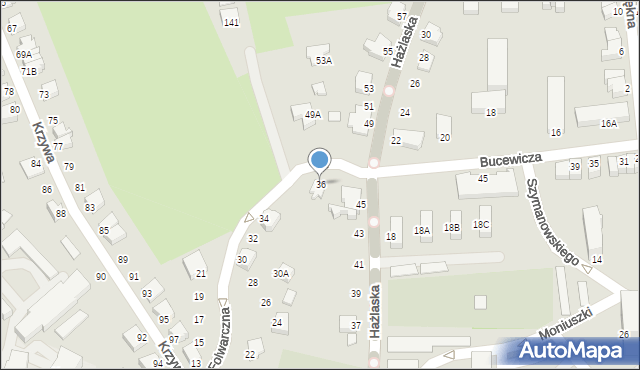 Cieszyn, Folwarczna, 36, mapa Cieszyna