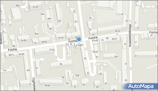 Częstochowa, Focha Ferdynanda, marsz., 47/49, mapa Częstochowy