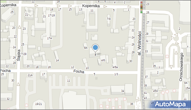 Częstochowa, Focha Ferdynanda, marsz., 8, mapa Częstochowy