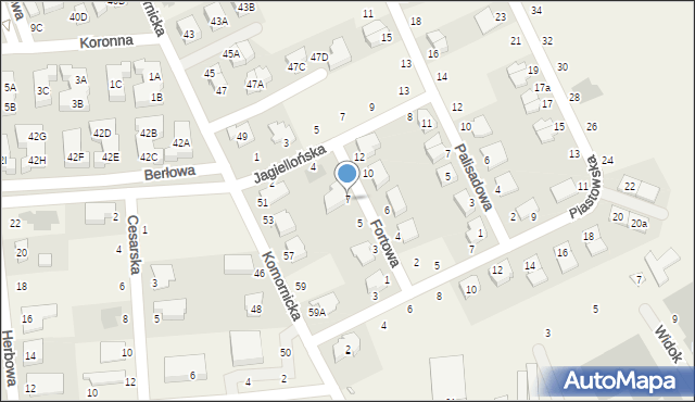 Dąbrówka, Fortowa, 7, mapa Dąbrówka