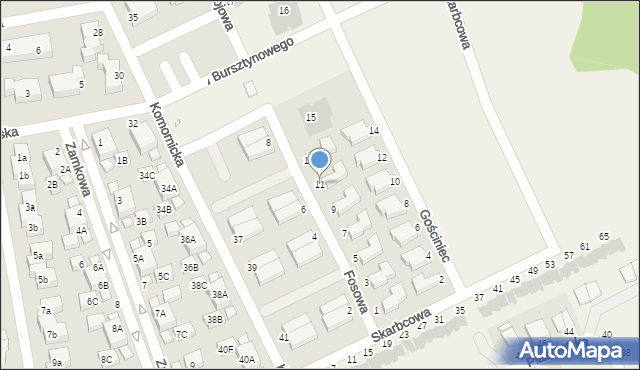 Dąbrówka, Fosowa, 11, mapa Dąbrówka