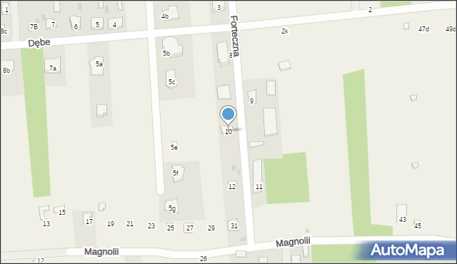 Dębe, Forteczna, 10, mapa Dębe