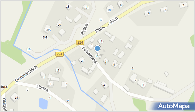 Donimierz, Folwarczna, 1/2, mapa Donimierz