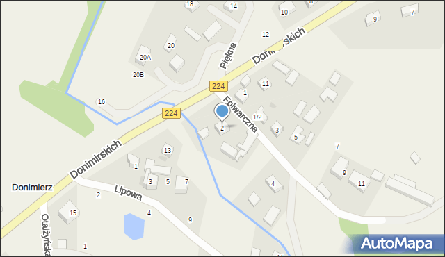 Donimierz, Folwarczna, 2, mapa Donimierz