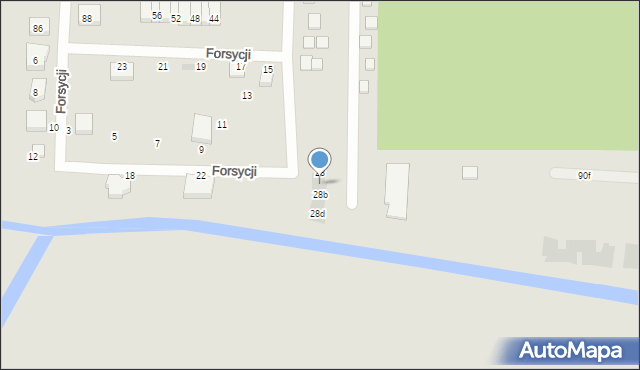 Gdańsk, Forsycji, 28a, mapa Gdańska