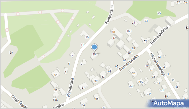 Gliwice, Folwarczna, 10, mapa Gliwic