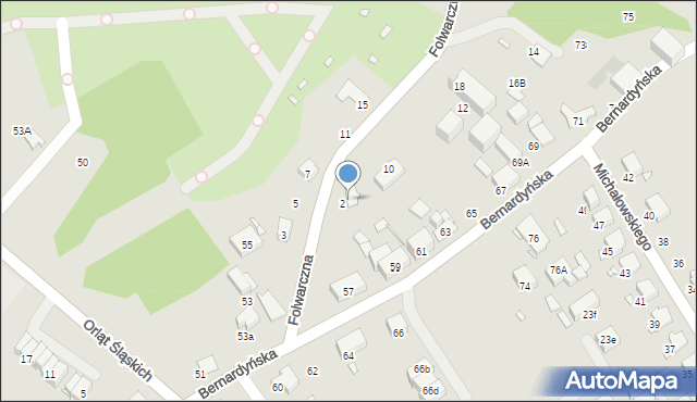 Gliwice, Folwarczna, 6, mapa Gliwic