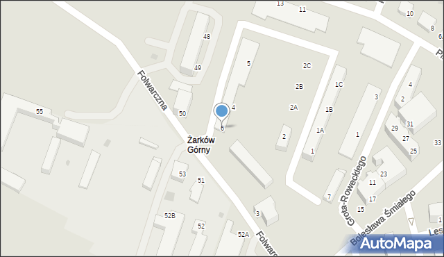 Głogów, Folwarczna, 6, mapa Głogów