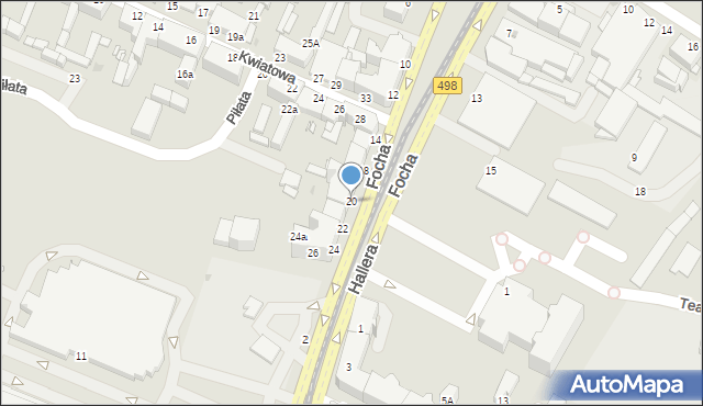 Grudziądz, Focha Ferdynanda, marsz., 20, mapa Grudziądza