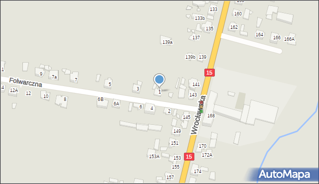 Jarocin, Folwarczna, 1, mapa Jarocin