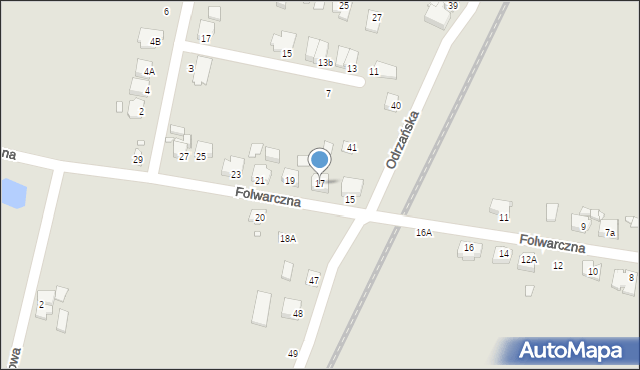 Jarocin, Folwarczna, 17, mapa Jarocin