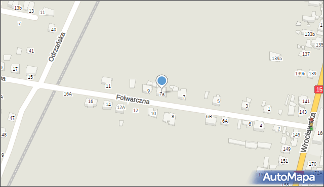 Jarocin, Folwarczna, 7a, mapa Jarocin