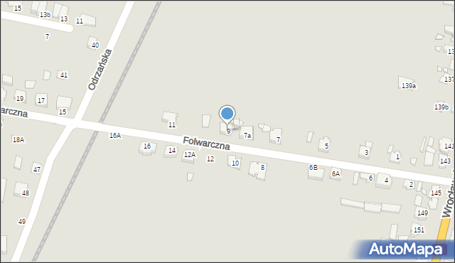 Jarocin, Folwarczna, 9, mapa Jarocin