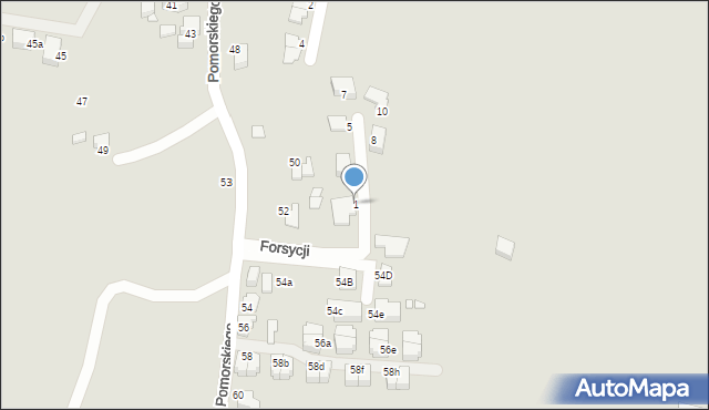 Katowice, Forsycji, 1, mapa Katowic