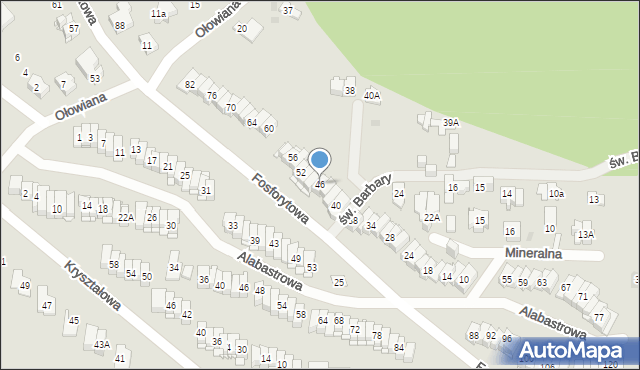 Kielce, Fosforytowa, 46, mapa Kielc