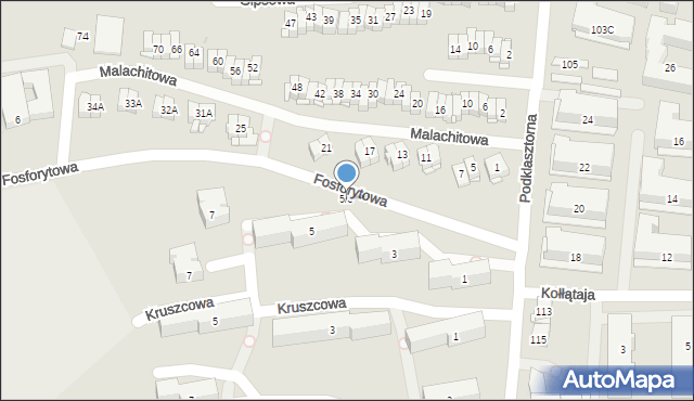 Kielce, Fosforytowa, 5/8, mapa Kielc