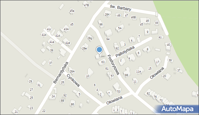 Kielce, Fosforytowa, 65, mapa Kielc