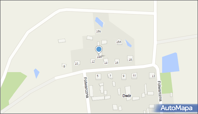 Kiełczew, Folwarczna, 14A, mapa Kiełczew